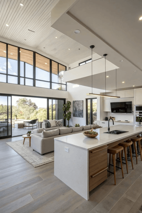 Spacious family home with kitchen and living area